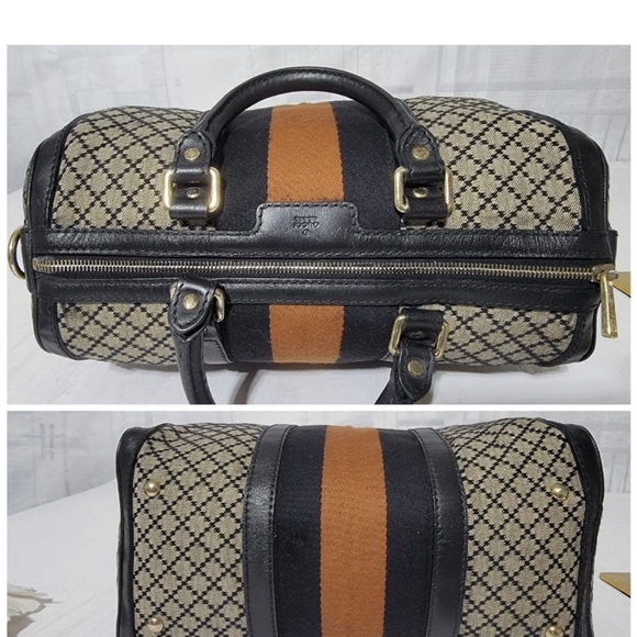RARE Gucci Diamonte Boston Bag with Leather Crossbody Strap & Dustbag - Picture 3 of 3